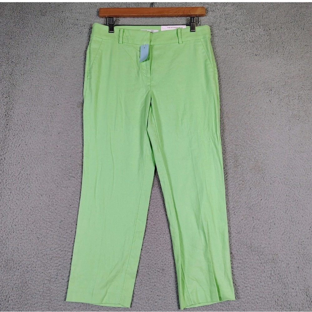 Women’s Loft linen blend lime green Pants Sz 14